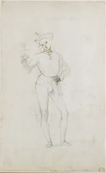 Recto: Eine Studie für eine Figur in einer Anbetung der Könige, WA1846.5